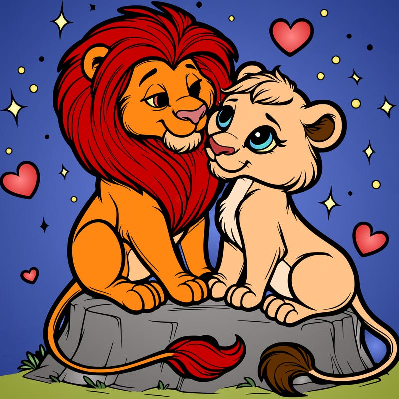 lion and lioness inlove