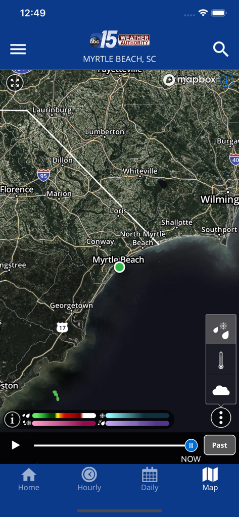 Interactive weather radar map for Myrtle Beach on the WPDE WX app