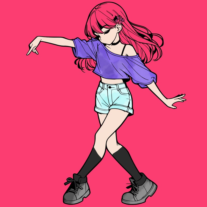 realistic girl danceing