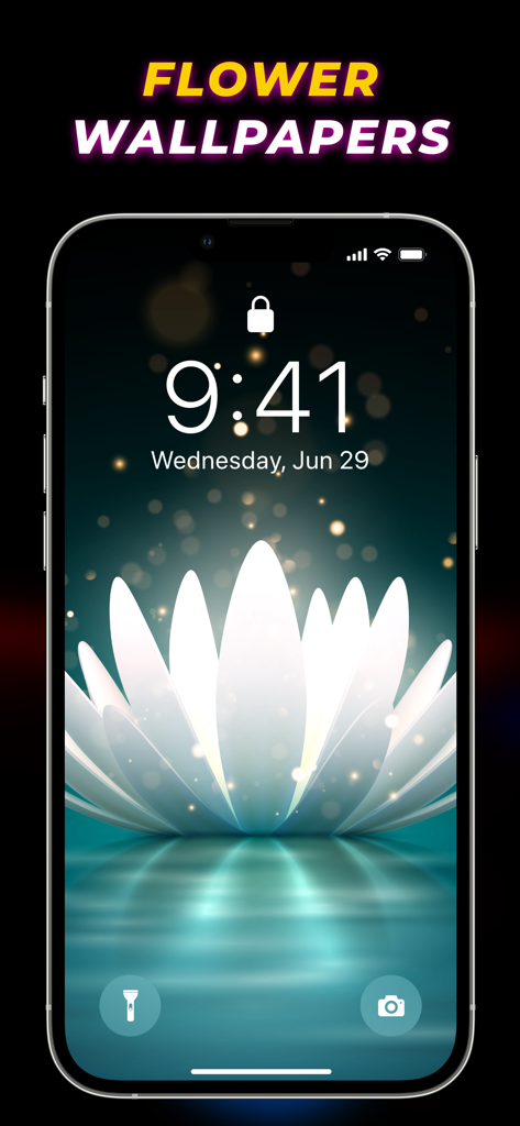 Live Wallpaper Maker 4K - Aesthetic white flower live wallpaper on an iPhone lock screen
