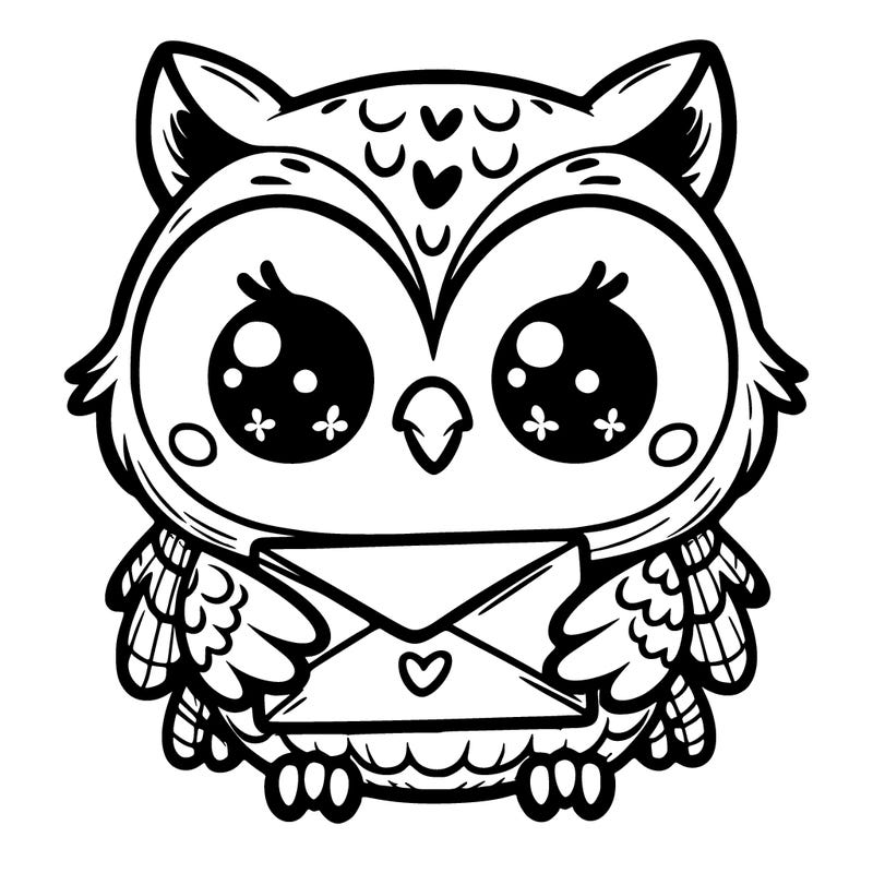 cute owl holding an envelope