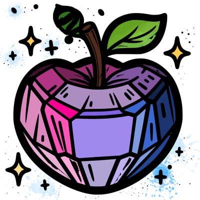 very shiny crystal apple