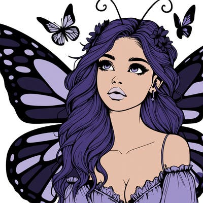 butterfly fairy realistic girl