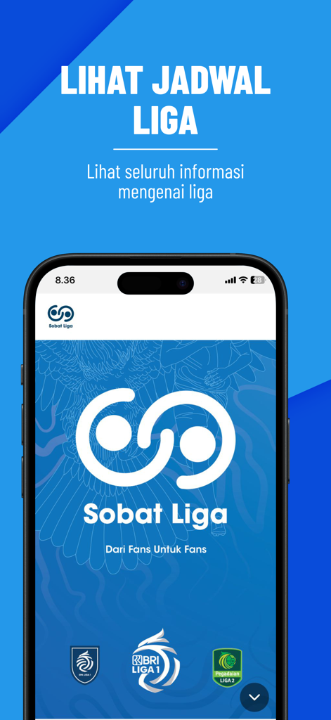 Sobat Liga - Sobat Liga mobile app splash screen showing Indonesian football league schedules