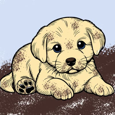 a cute realistic puppy