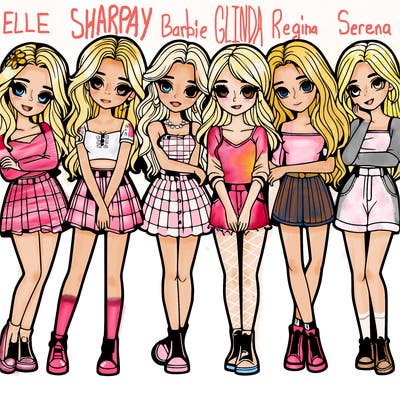 a group of girls realistic