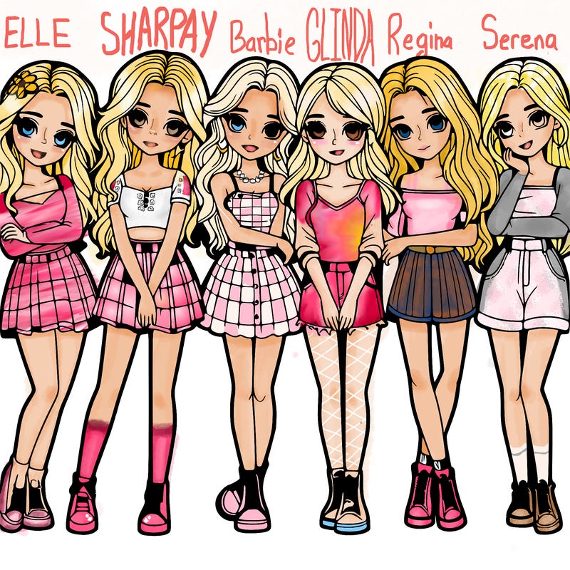 a group of girls realistic