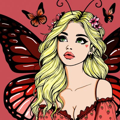 butterfly fairy realistic girl