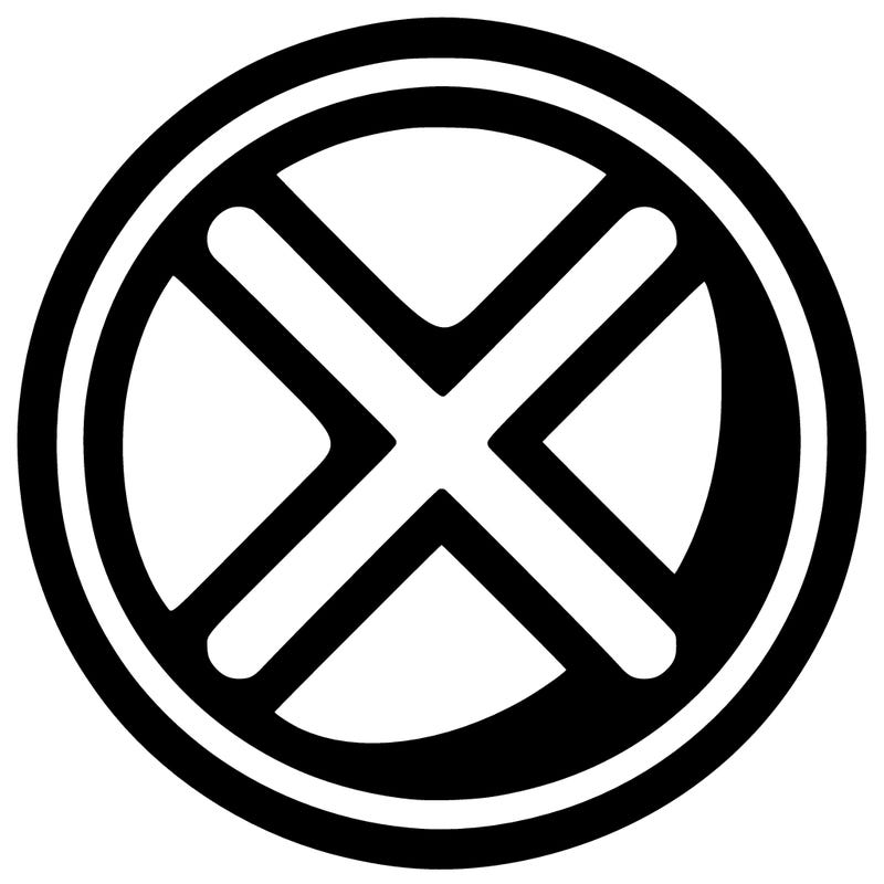 round circle with an x in the middle
