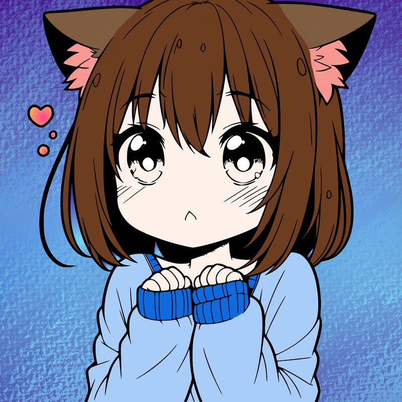 shy anime catgirl