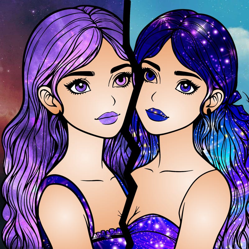 split realistic girl