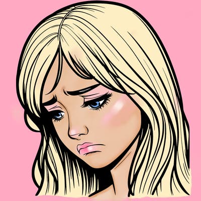 depressed realistic girl crying