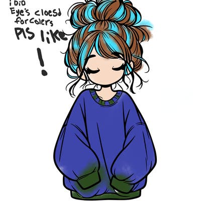 girl with baggy sweatshirt and messy bun