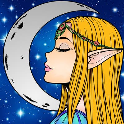 a realistic moon elf
