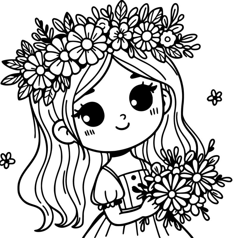 girl with flowers crown