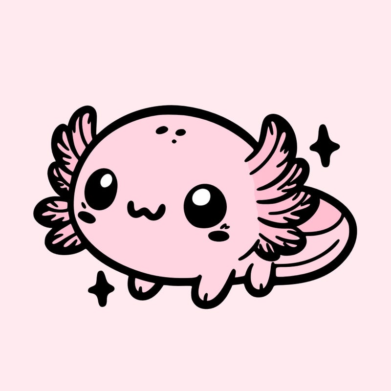 cute easy baby axolotl