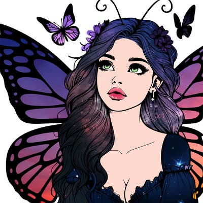 butterfly fairy realistic girl