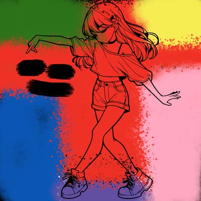 realistic girl danceing