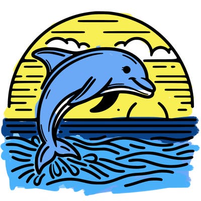 dolphin in a sunset