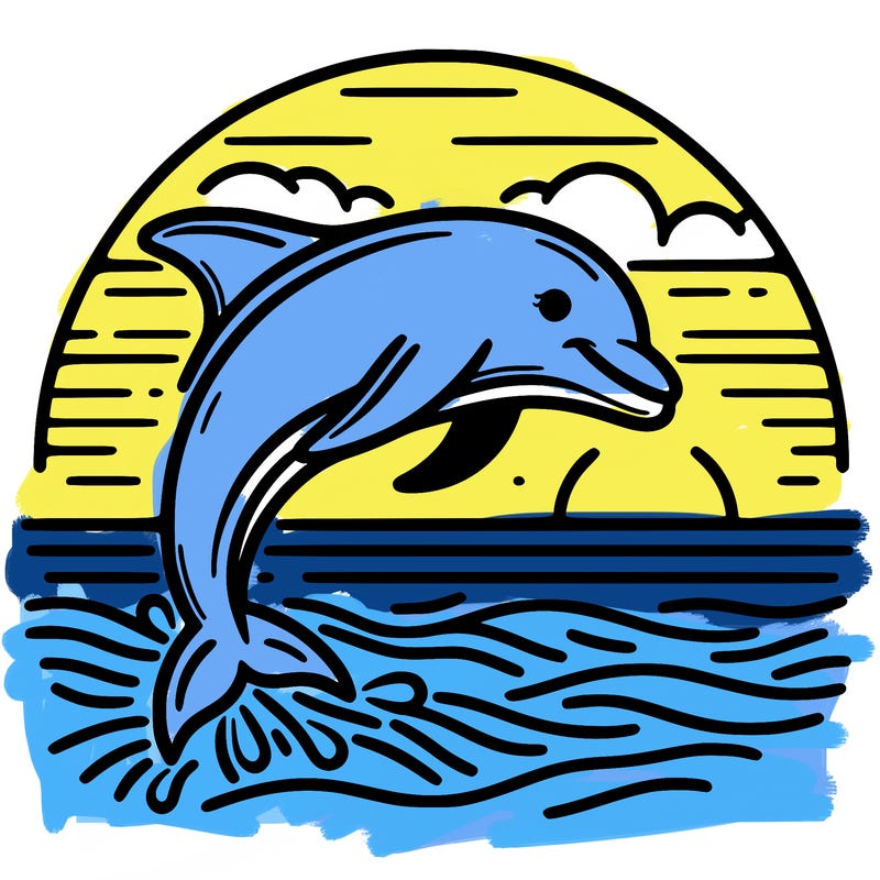 dolphin in a sunset