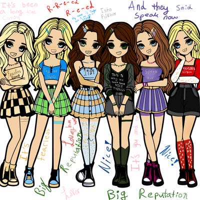 a group of girls realistic