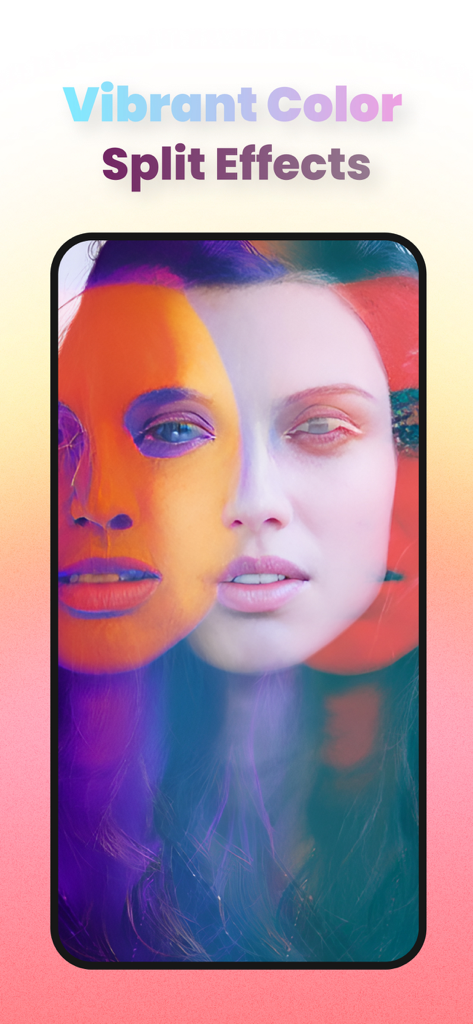 A portrait showcasing artistic color split and glitch effects for creative social media content