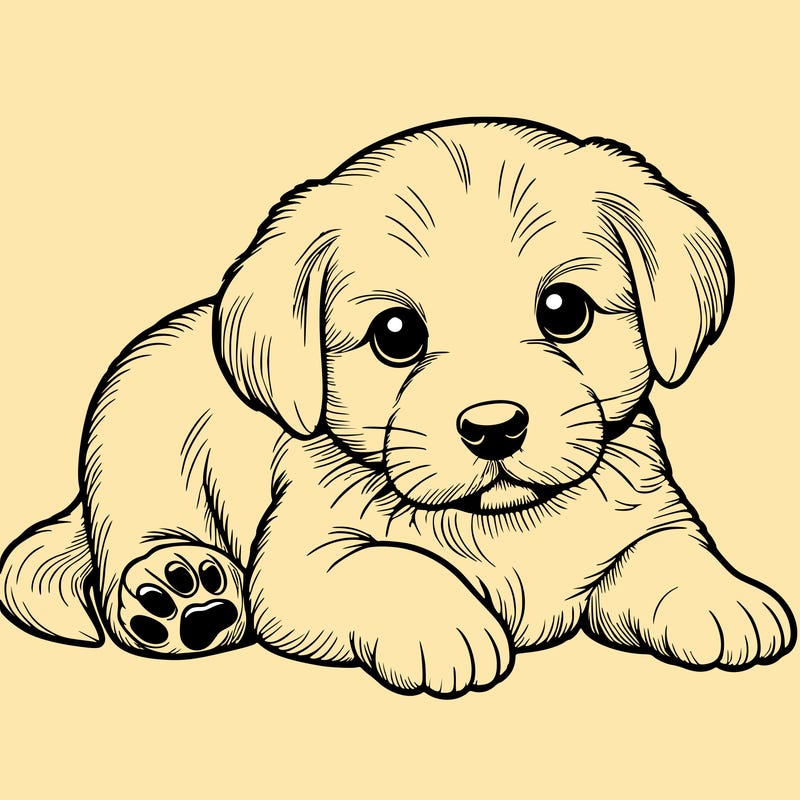 a cute realistic puppy