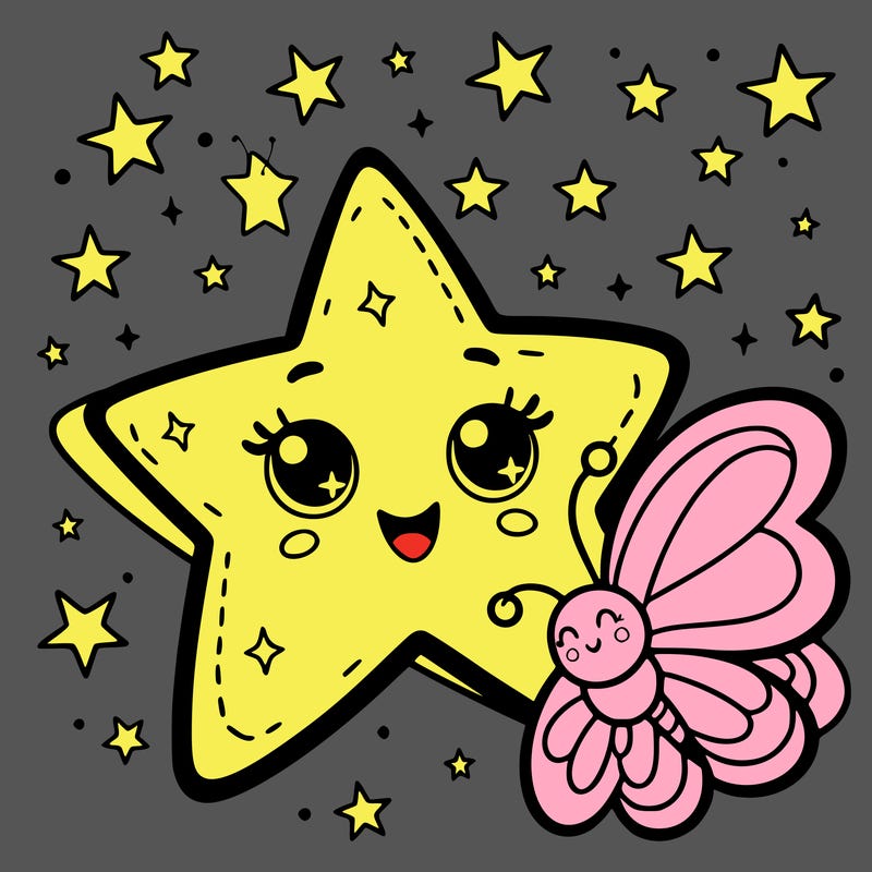 twinkle twinkle little star with a butterfly