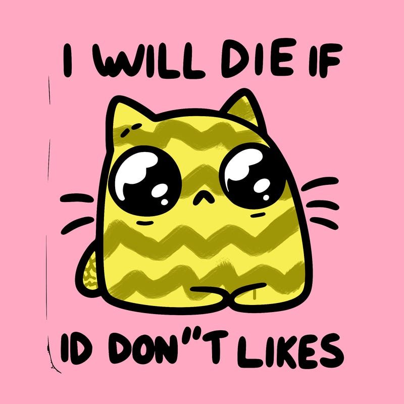 a cat that will die if we don’t get 10 likes