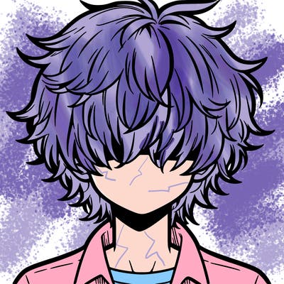 manga boy fluffy hair covering his eyes