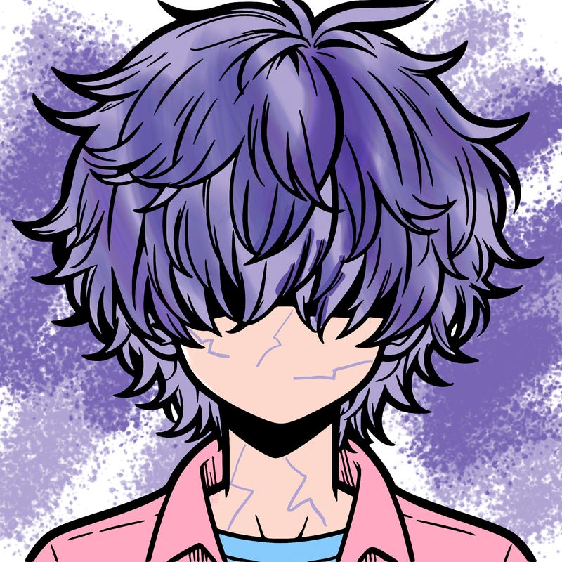 manga boy fluffy hair covering his eyes