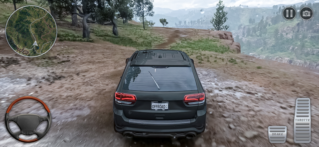 Offroad Jeep Xtreme Challenge - A black SUV driving on a muddy offroad track in a 3D driving simulator game