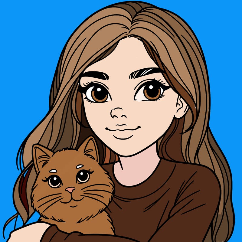 young woman with cat