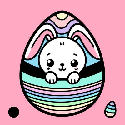 easter egg-shaped bunny