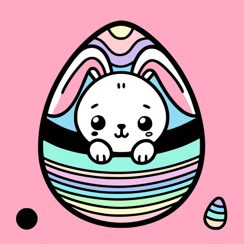 easter egg-shaped bunny
