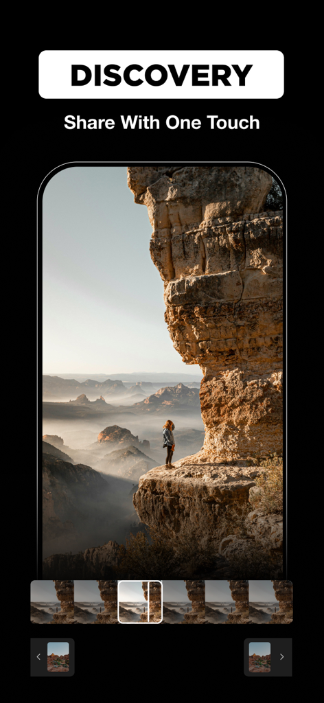 Reels Maker・Video Templates - Tela de descoberta do aplicativo Reels Maker mostrando um modelo de viagem com montanhas cênicas