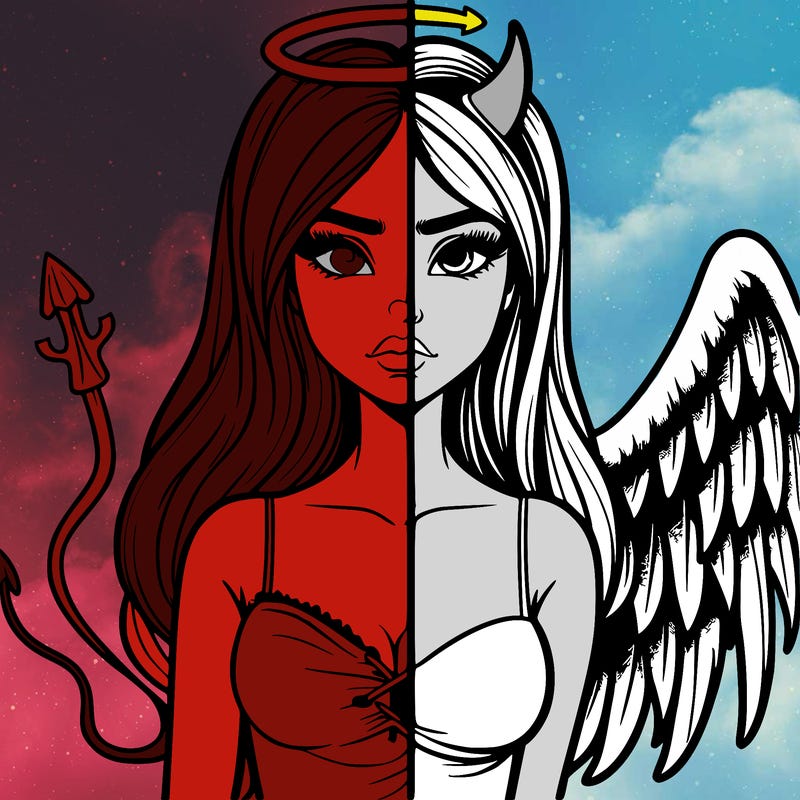 devil vs angel realistic girl