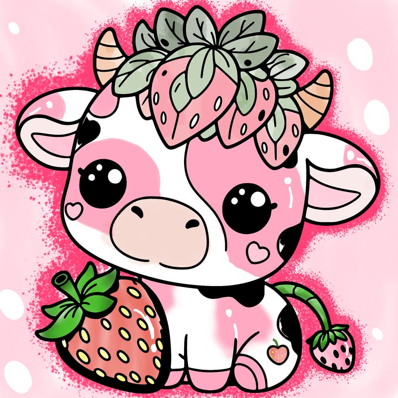 cute strawberry cow