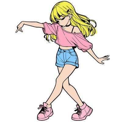 realistic girl danceing