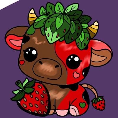 cute strawberry cow