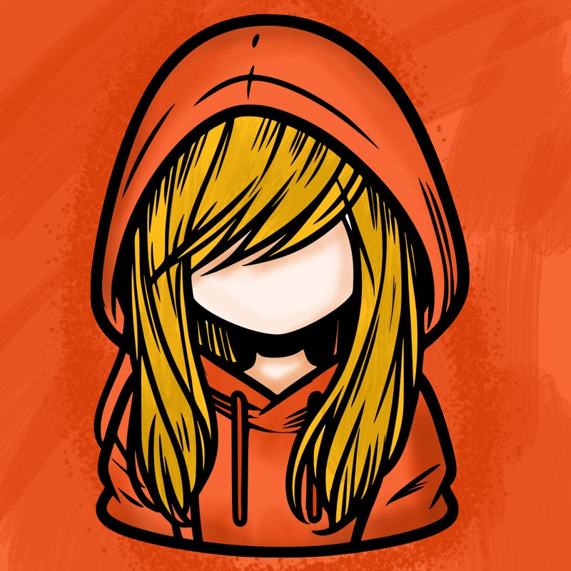 girl with hair covering her face and wearing a hoodie