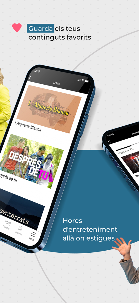 Screenshot of the À Punt mobile app showing the series section and favorites feature.