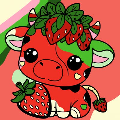 cute strawberry cow