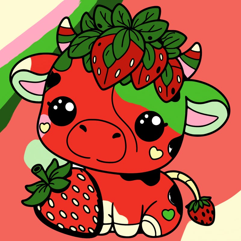 cute strawberry cow