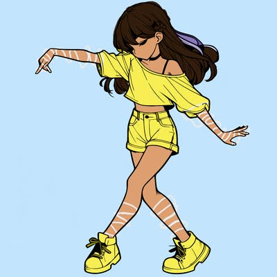 realistic girl danceing