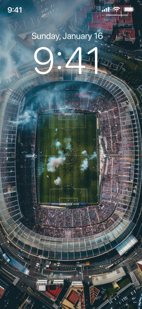 Football Wallpapers 4K | HD - Aerial view of a crowded football stadium as an iPhone lock screen wallpaper