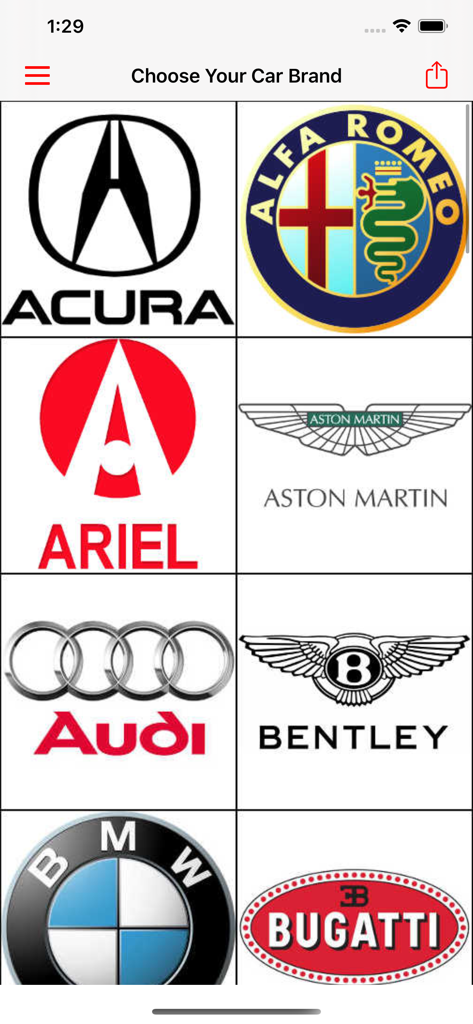 Car Wallpapers in HD - Cuadrícula de logotipos de fabricantes de coches para elegir fondos de pantalla