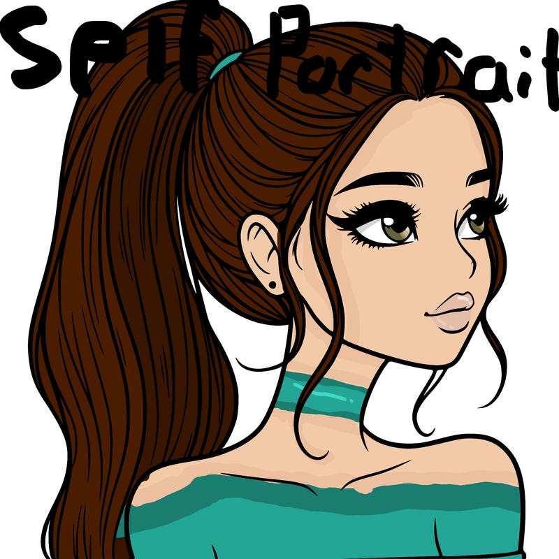 a beautiful and realistic girl with a high pony tail