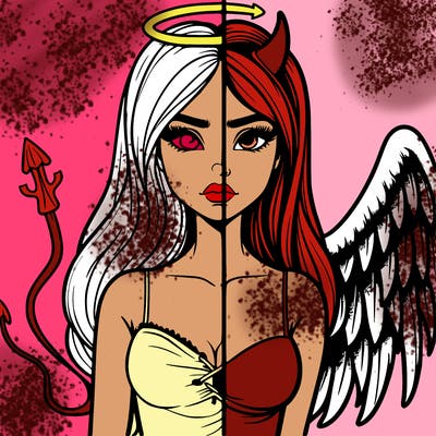 devil vs angel realistic girl