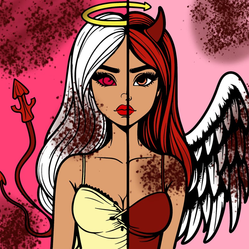 devil vs angel realistic girl